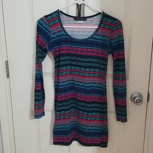 Multi-colored striped dress.